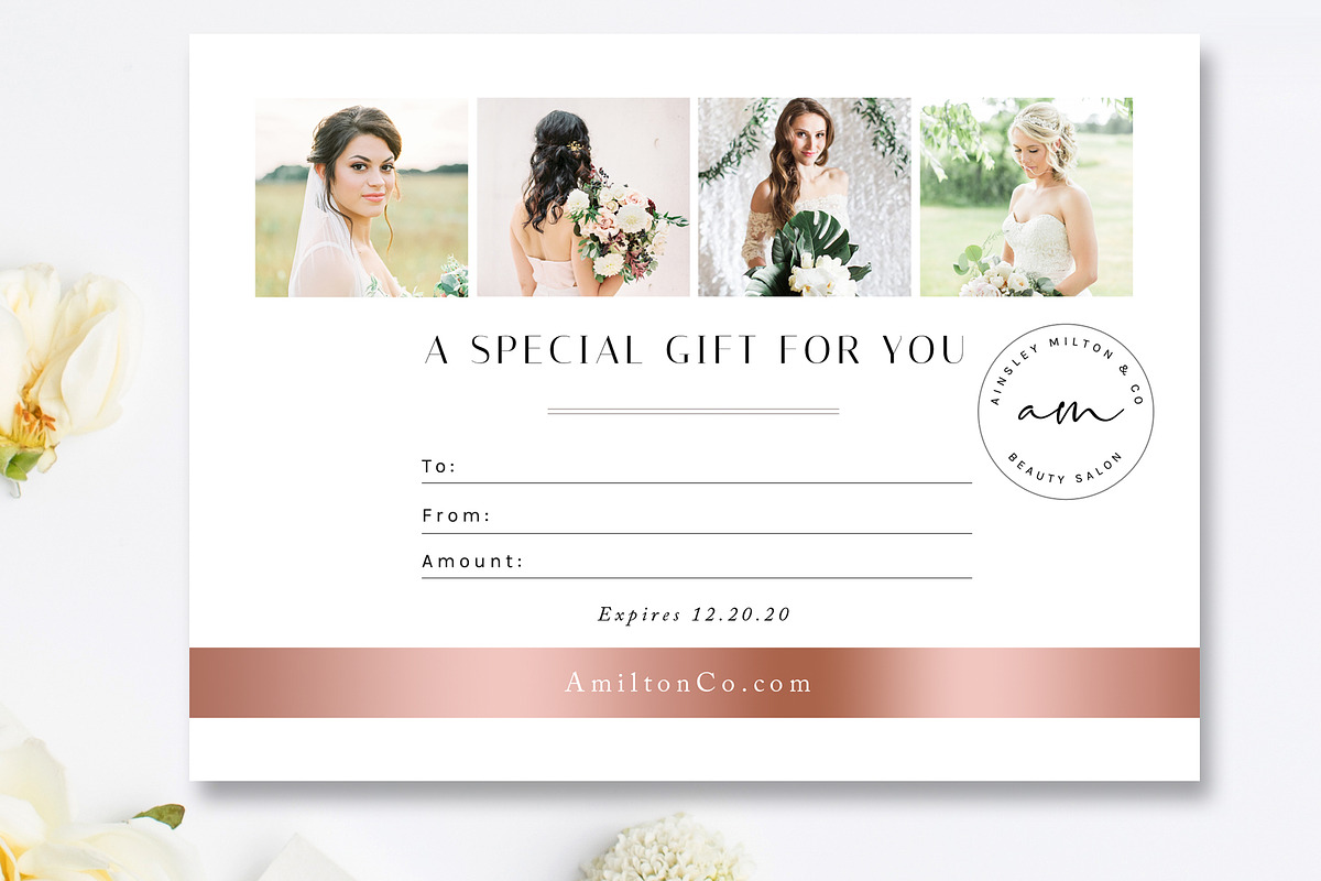 Salon Gift Card Template, a Card Template by Marham Labeling Co (Photo 3 of 4)