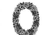 50 Elegant Floral Oval Mirror Frame, a Decorative Illustration by Amazin_art (Thumbnail 9 of 26)
