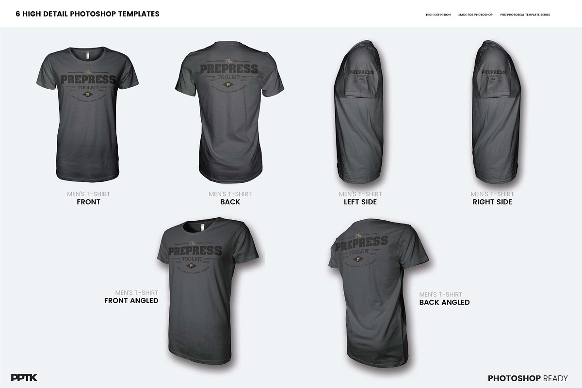 Men's Ghosted T-Shirt Mockups, a Shirt Mockup by PrePress Toolkit (Photo 2 of 7)