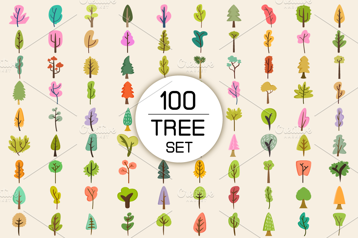 Park Tree, Pine and Plant Clip arts, a Decorative Illustration by Designfour (Photo 1 of 6)