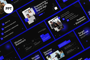 Black Purple Gradient Pitch Deck PPT, a Presentation Template by graphicook