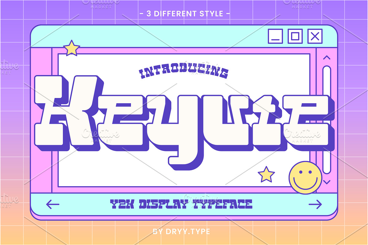 Keyute - Y2k Display Typeface, a Symbol Font by Dryy.type (Photo 1 of 8)
