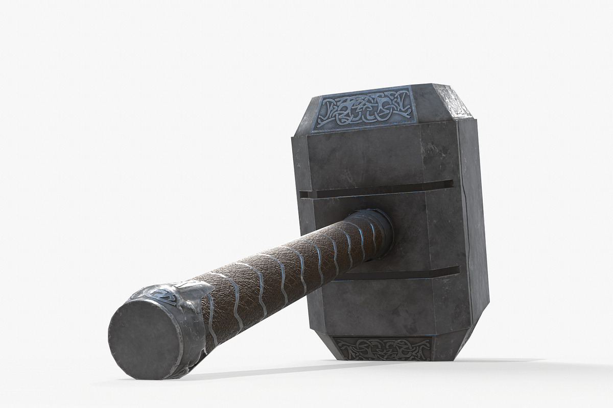Thor Hammer Low Poly PBR, an Object 3D Model by Daniel Mikulik (Photo 7 of 8)