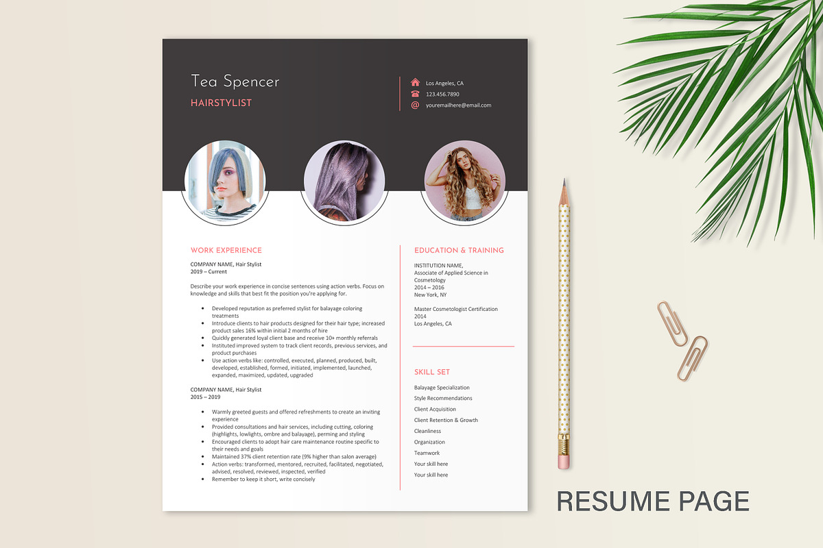 Hairstylist Resume Template, a Resume Template by Stanin Studio (Photo 4 of 10)