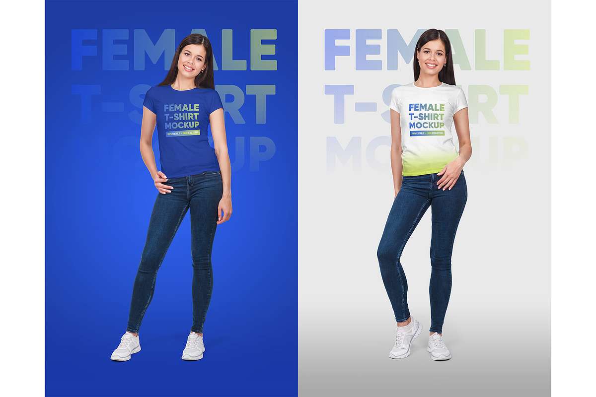 Female T-Shirt Mockups Vol 5 Part 1, a Shirt Mockup by Hi, Mock-Up! (Photo 6 of 10)