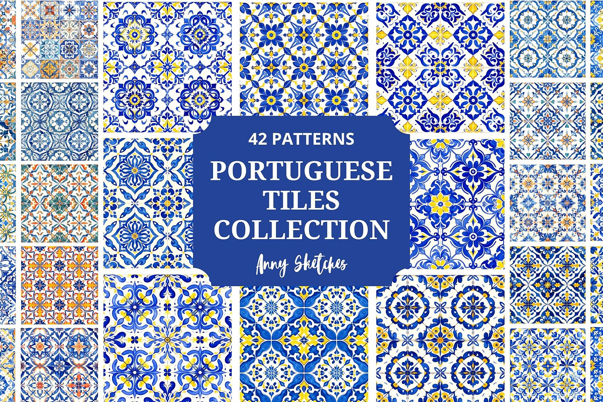 Portuguese Tiles Pattern Collection, a Pattern Graphic by Anna Design Studio (Photo 1 of 17)