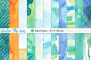 Under the Sea Watercolor Textures, a Texture Graphic by Studio Kitsch (Thumbnail 2 of 6)