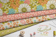 Vintage Floral Feedsack Patterns, a Pattern Graphic by Wild Twig Co (Thumbnail 1 of 5)
