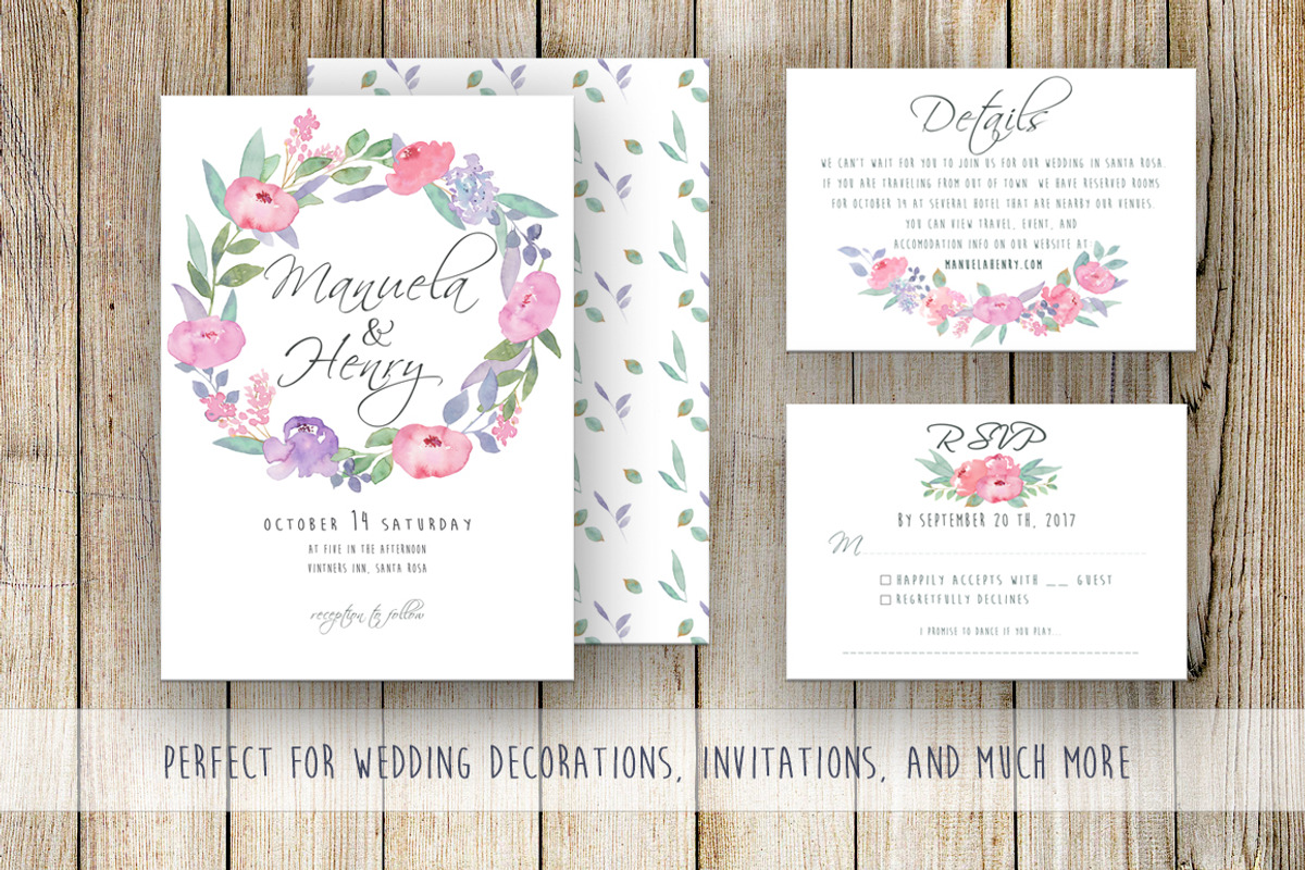 Watercolor Flowers Set Hand painted, an Illustration by MaraquelaStudio (Photo 7 of 9)