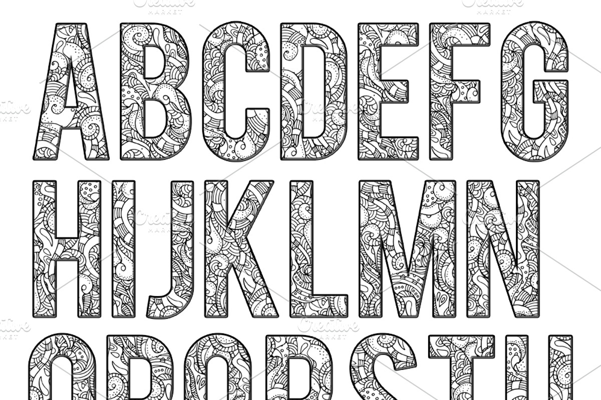 Coloring Letters of the Alphabet B1, an Object Graphic by Artistic Letters (Photo 2 of 2)