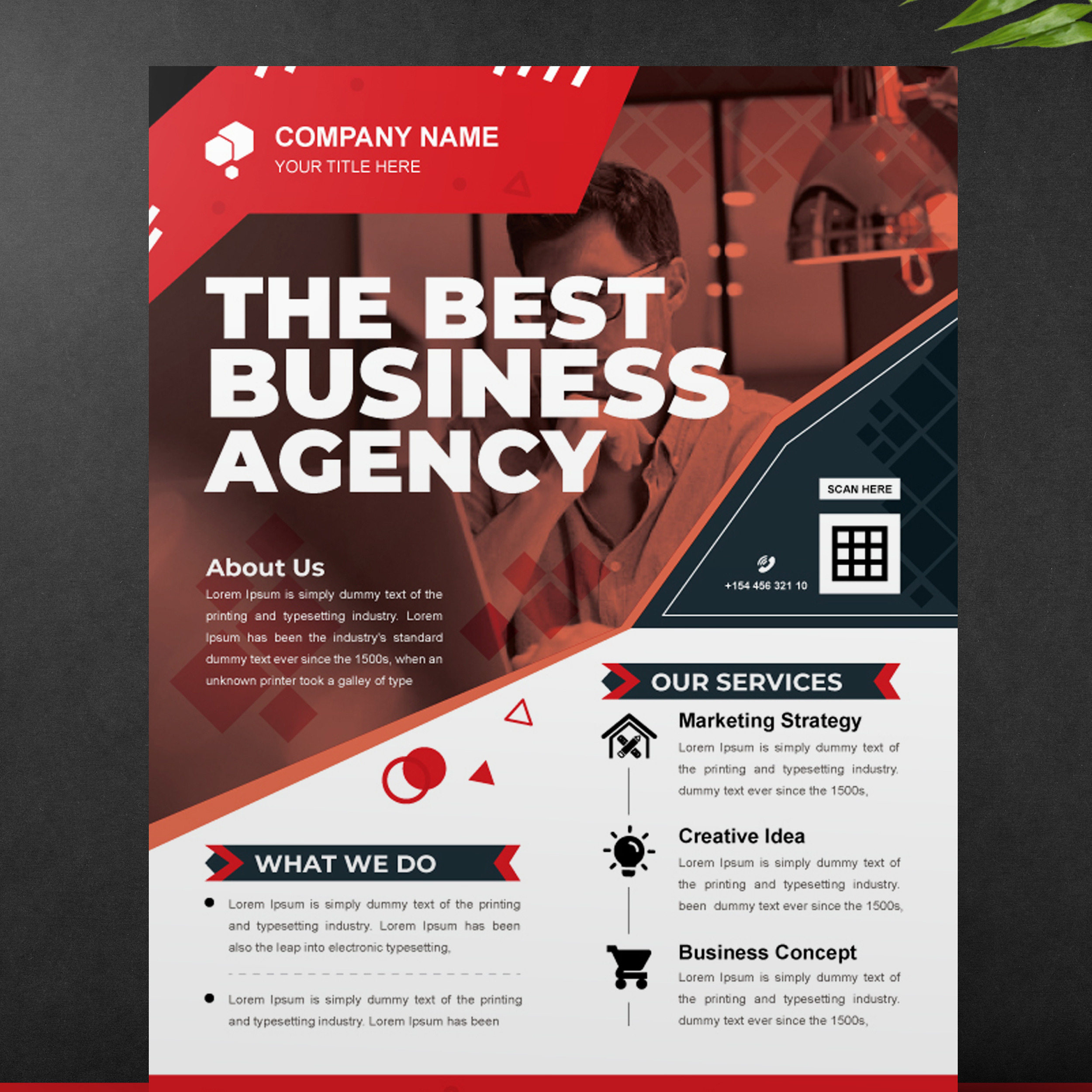 Corporate Red Color Flyer Template