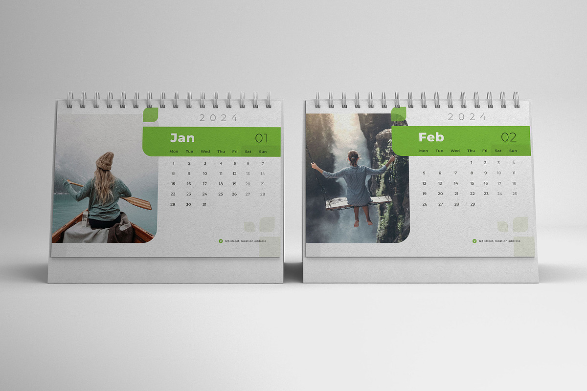 Desk Calendar 2024, a Print Template by Uiparvin (Photo 2 of 2)