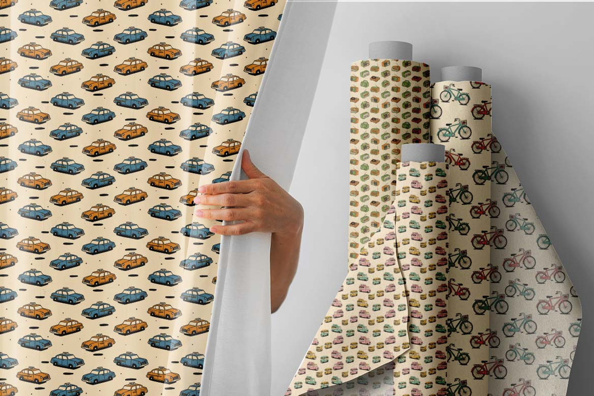 Mid-Century Retro Vehicles Patterns, a Pattern Graphic by one-touch (Photo 2 of 17)