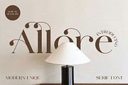 Allore - Modern Unique Serif, a Serif Font by Muflieart (Thumbnail 1 of 10)