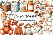 Cozy Caramel & White Fall Clipart, an Illustration by Daily.Designs (Thumbnail 1 of 5)