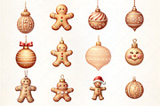 Holiday Gingerbread Ornament Clipart, an Illustration by CrexoraLab (Thumbnail 2 of 5)