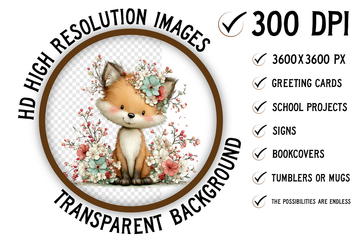 Whimsical Spring Fox Clipart, an Illustration by Craft Nest (Photo 2 of 11)