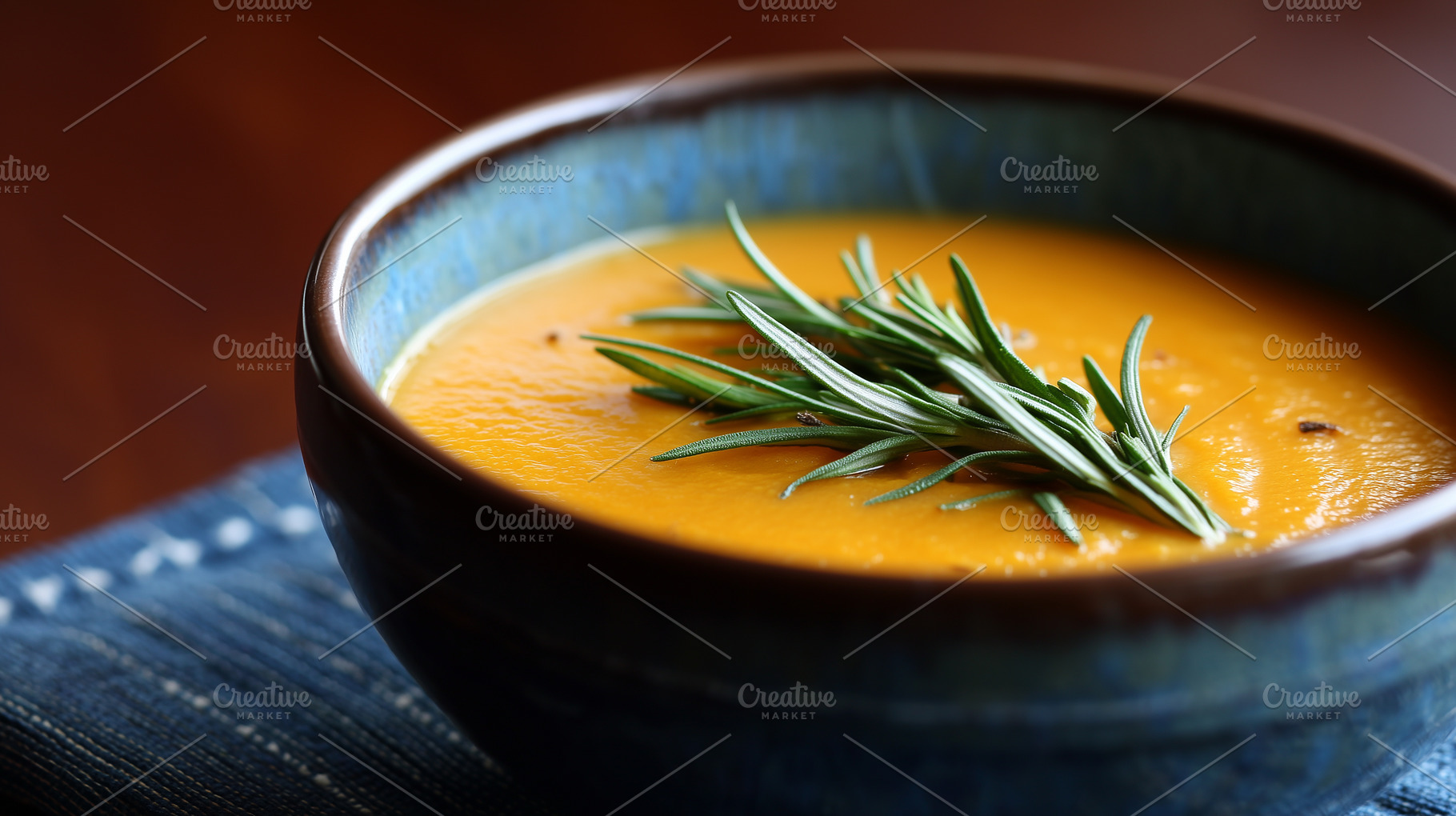 Close up of creamy carrot soup, a Food & Drink Photo by MistyDay