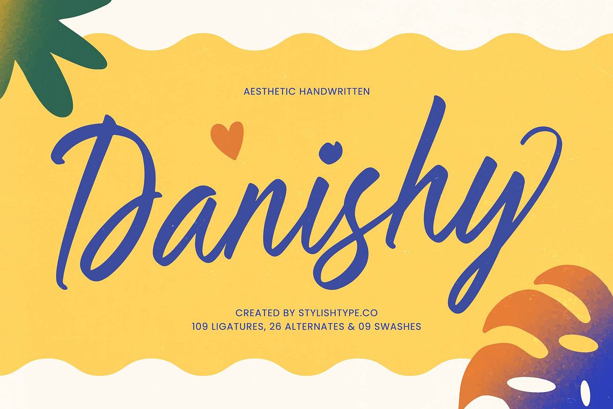 Danishy Aesthetic Handwritten Font, a Script Font by stylishtype.co (Photo 1 of 20)