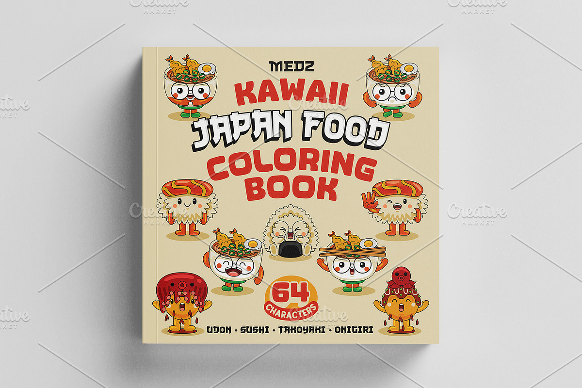 Kawaii Japan Food Coloring Book 01, an Education Illustration by MEDZ (Photo 1 of 3)
