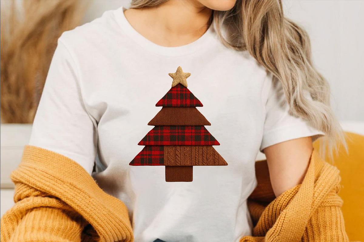 atchwork Christmas Tree Clipart Bund, an Illustration by SVGArt (Photo 2 of 8)