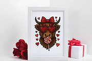 Highland Cow png, Valentine Coquette, an Illustration by DreamPrint404 (Thumbnail 7 of 8)