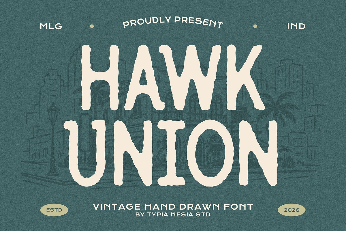 Hawk Union - Vintage Hand Drawn Font, a Handwritten Font by Typia Nesia (Photo 1 of 7)