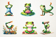YOGA Frog Sublimation Clipart, an Animal Illustration by RobertsArt (Thumbnail 5 of 7)