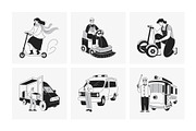 Vehicle Illustration Art Set, a Transportation Illustration by Vectors Market (Thumbnail 5 of 9)