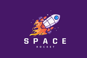 Space Exploration Rocket Logo Design