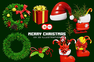 Merry Christmas 3D Illustration Pack