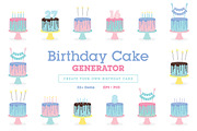 Birthday cake generator, a Decorative Illustration by moibalkon (Thumbnail 1 of 6)