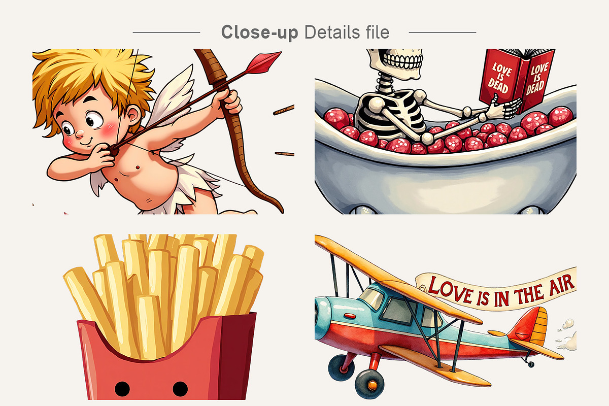 Sarcastic Valentine Watercolor PNG, an Illustration by Artnoy (Photo 3 of 8)