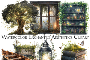 Watercolor Enchanted Element Clipart