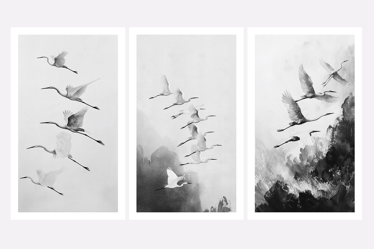 Gret Collection · Egrets in Flight, an Animal Illustration by milatovar (Photo 4 of 17)