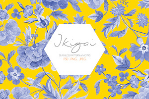 Ikigai, Watercolor Seamless Pattern!