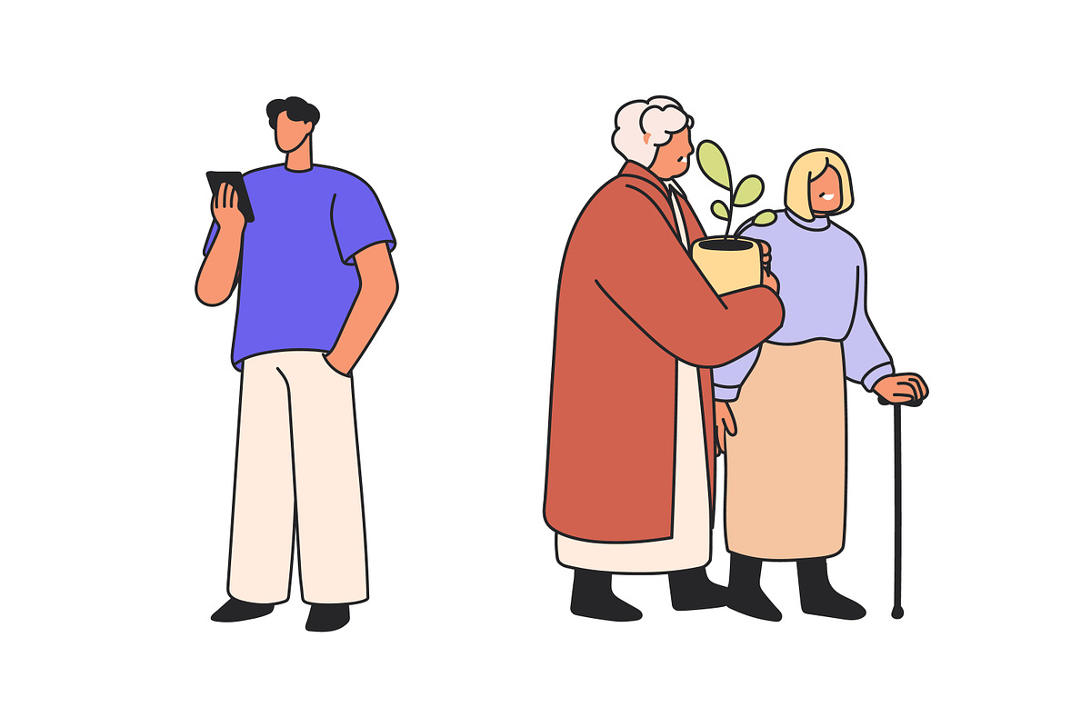 People walking on street set, a Person Illustration by Good Studio (Photo 2 of 9)