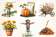 Autumn Garden Clipart, an Illustration by DreamCafeArt (Thumbnail 3 of 7)