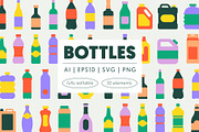 Minimal Flat Bottle Illustrations, an Object Illustration by Léo Alexandre (Thumbnail 1 of 6)