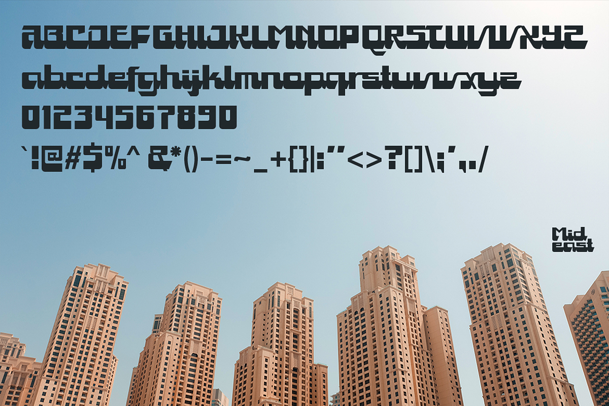 Mideast - Middle East Fonts, a Script Font by Konstantine Studio (Photo 3 of 3)