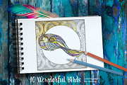 Set of 10 Decorative Patterned birds, a Decorative Illustration by Elen-Lane (Thumbnail 1 of 6)