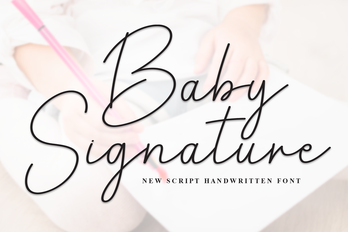 Baby Signature | Script Font, a Handwritten Font by Scratchones (Photo 1 of 8)