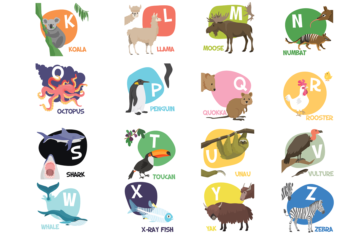 Cute animal alphabet 26 illustration, an Animal Illustration by Dashikka