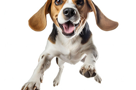 Beagle dog in runing pose, a Photo by Grafvision photography