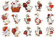 Goose Valentine Clipart, an Illustration by OK Design (Thumbnail 3 of 6)