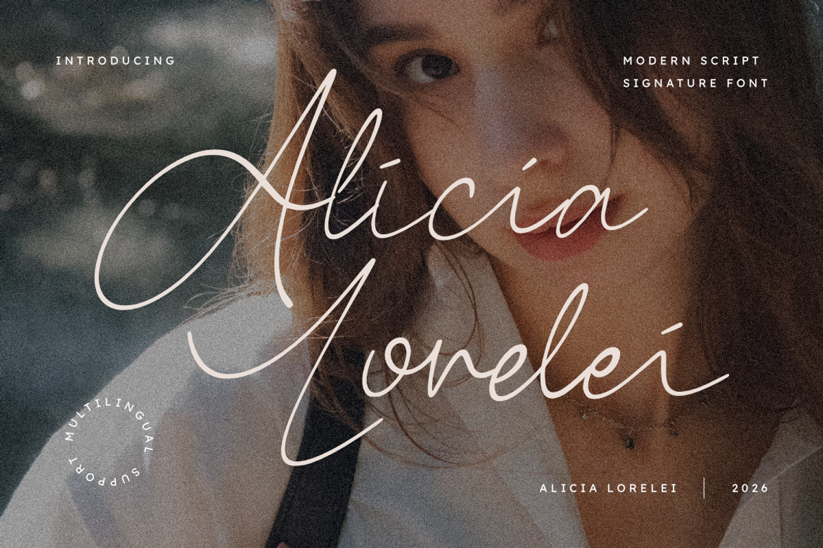 Alicia Lorelei - Signature Font, a Script Font by Masyafi Studio (Photo 1 of 8)