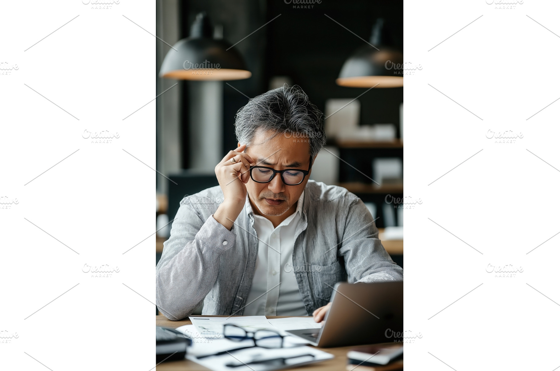 Asian businessman wearing glasses, a Person Photo by Sergey Kotenev