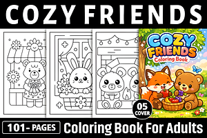 Cozy Friends Coloring Pages, an Animal Illustration by Design Station