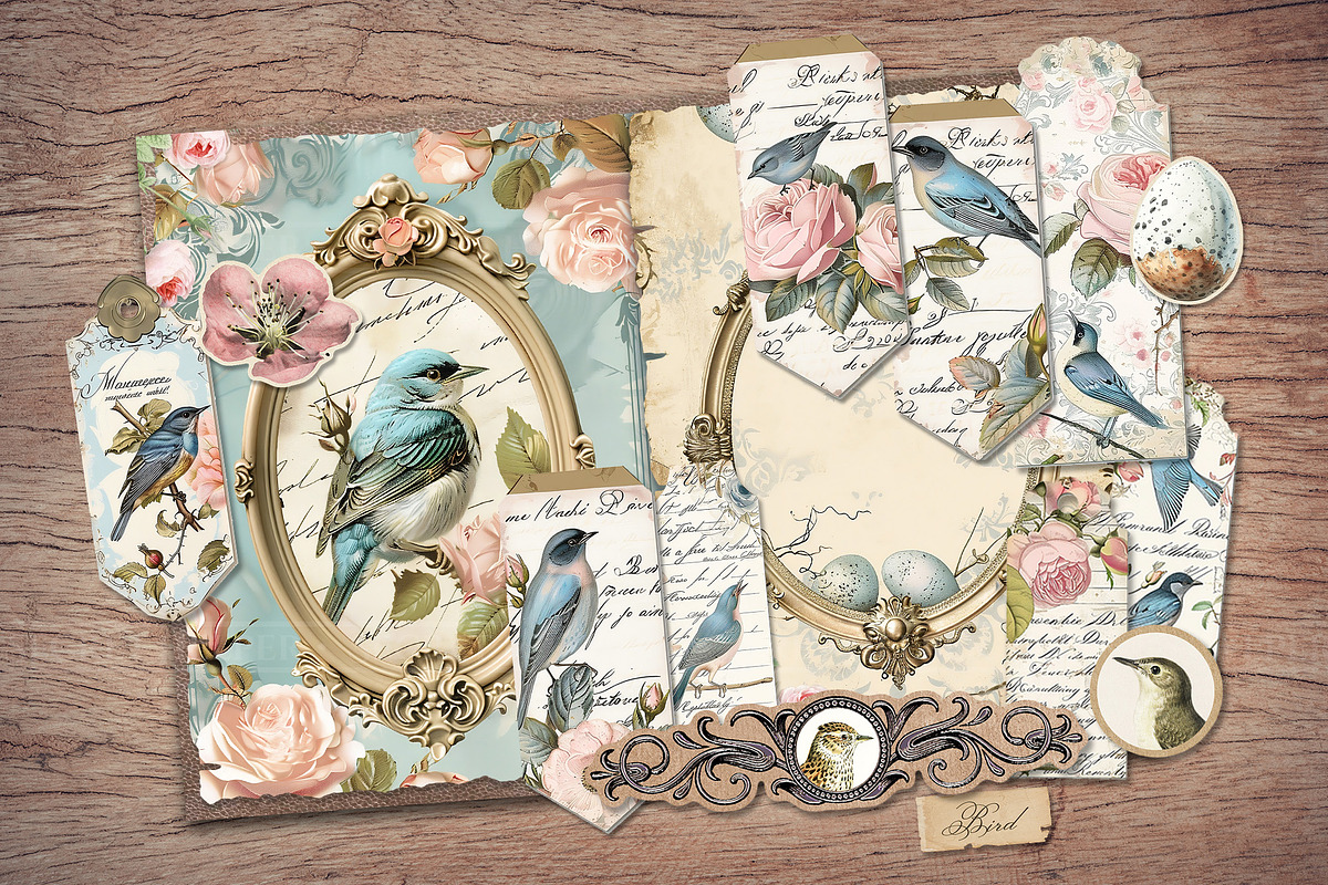 Bird Scrapbook Kit, an Animal Illustration by Secret Helper (Photo 7 of 8)