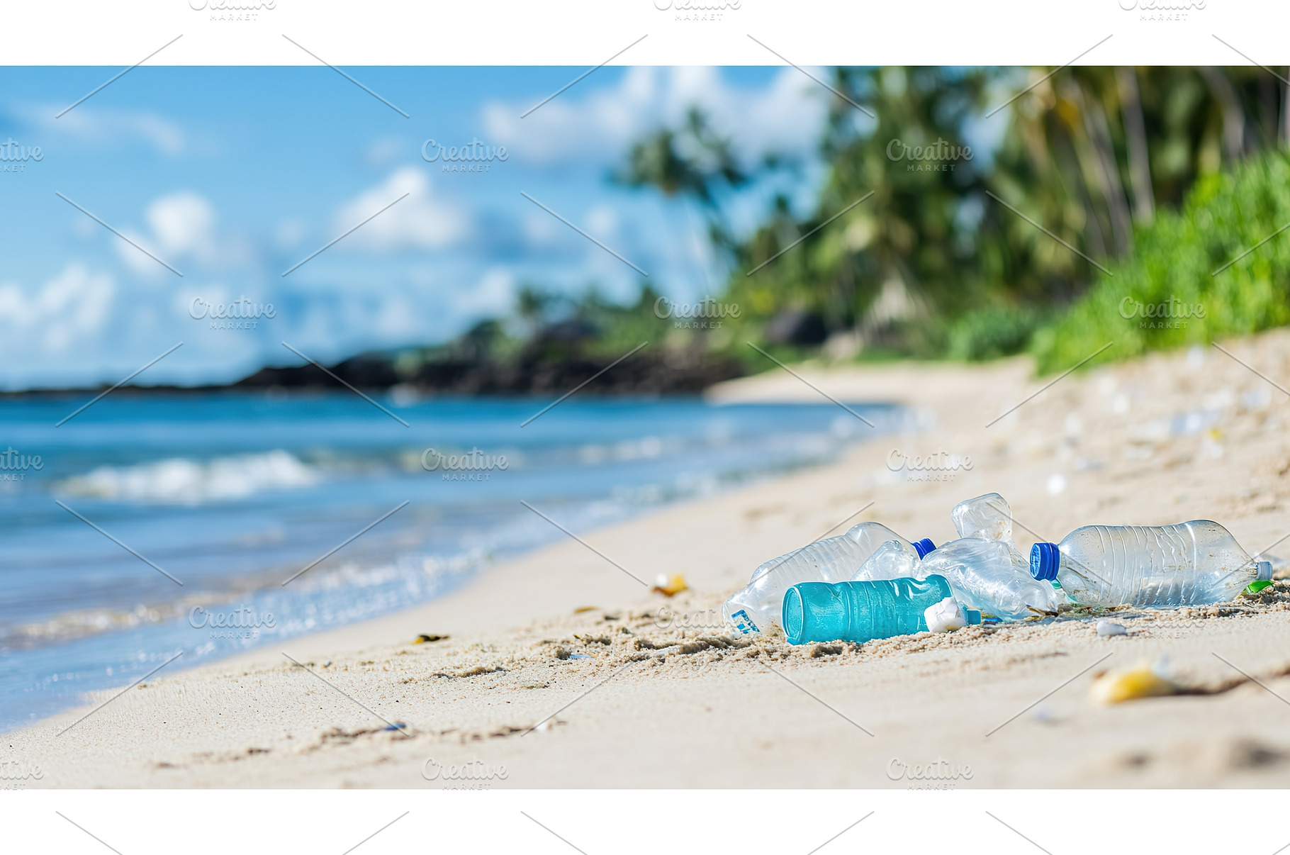 Plastic Pollution on tropical beach, a Nature Photo by Lermont51